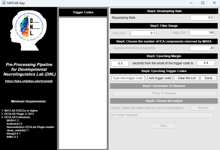 MATLAB GUI for EEG Pre-processing
